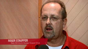 Roger Stauffer, voix basse au sein du Gossau Gospel Choir, Suisse